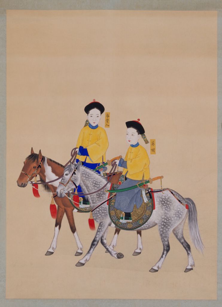 图片[1]-British concubines and spring nobles ride on the map axis-China Archive